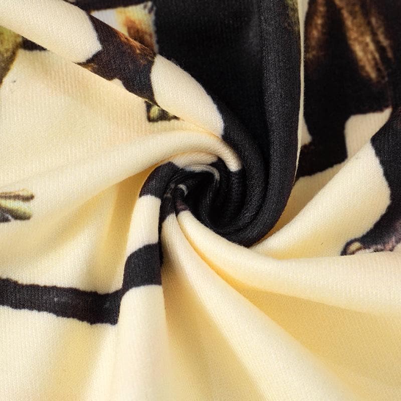 Whimsical Dancing Rats Graphic Crop Top - Unique Fall Fashion for Her