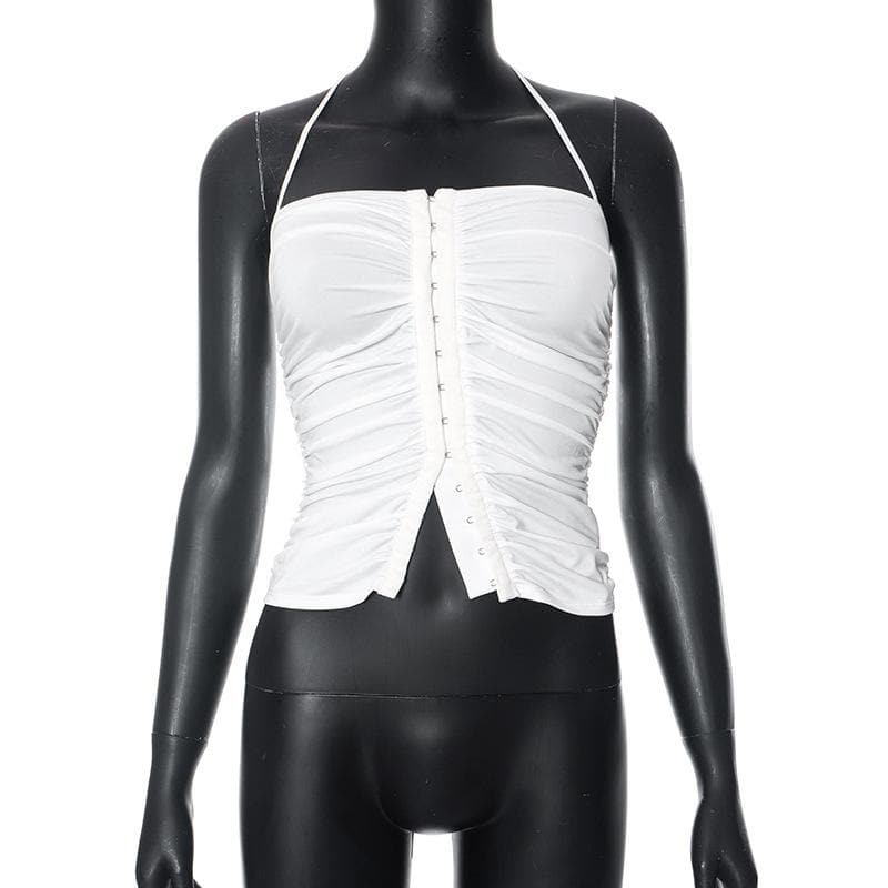 Glamorous Ruched Halter Crop Top – Your Chic Essential for Fall Parties & Nights Out