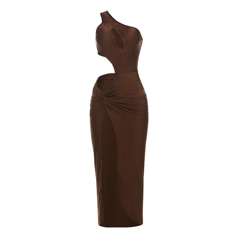 Glamour Siren Black One-Shoulder Cutout Maxi Dress - Your Dazzling Pick for Holiday Parties & NYE