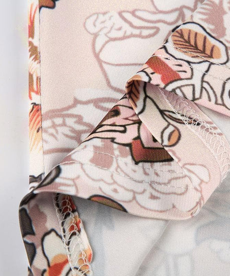 Effortless Autumn Bloom Maxi Dress & Choker Set | Chic V-Neck Floral Gown