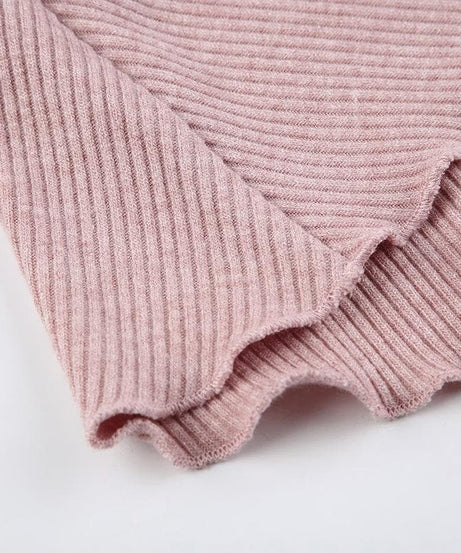 Fall Favorite: Dusty Rose Ribbed Knit Sweetheart Mini Dress | Long Sleeve Bodycon with Flirty Ruffle Hem