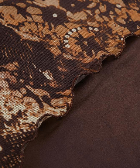 Chic Autumn Animal Print Asymmetrical Maxi Cami Dress - Effortless Fall Style