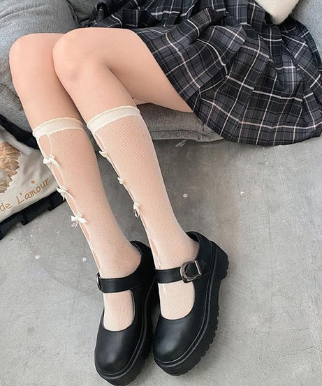 Chic Bow-Knot Cutout Knee-High Socks – Your Sweet Fall & Holiday Style Essential