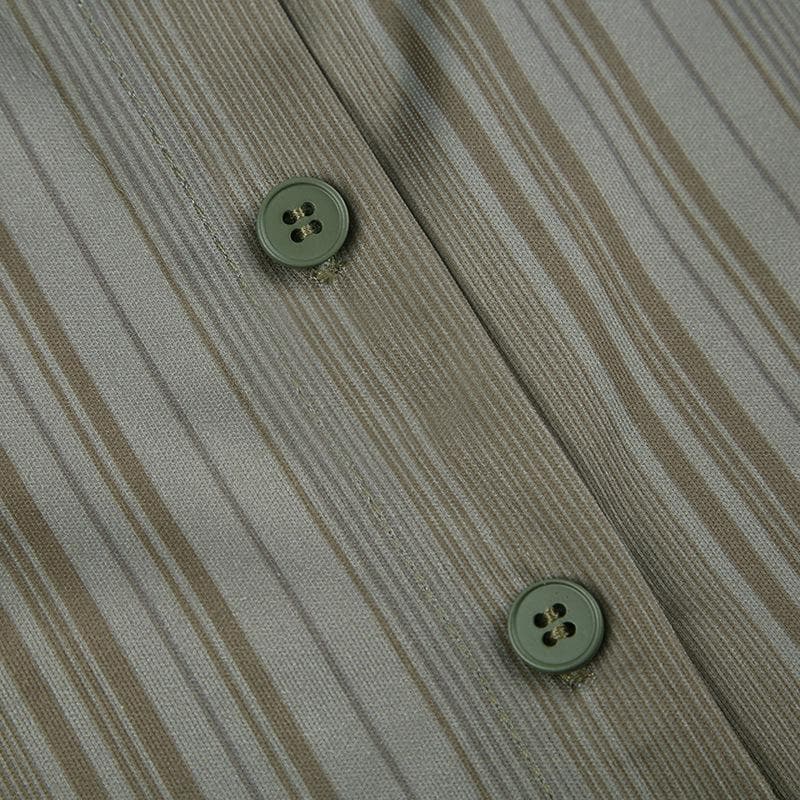 Elevated Fall Chic: Striped Off-Shoulder Button-Front Bell Sleeve Top