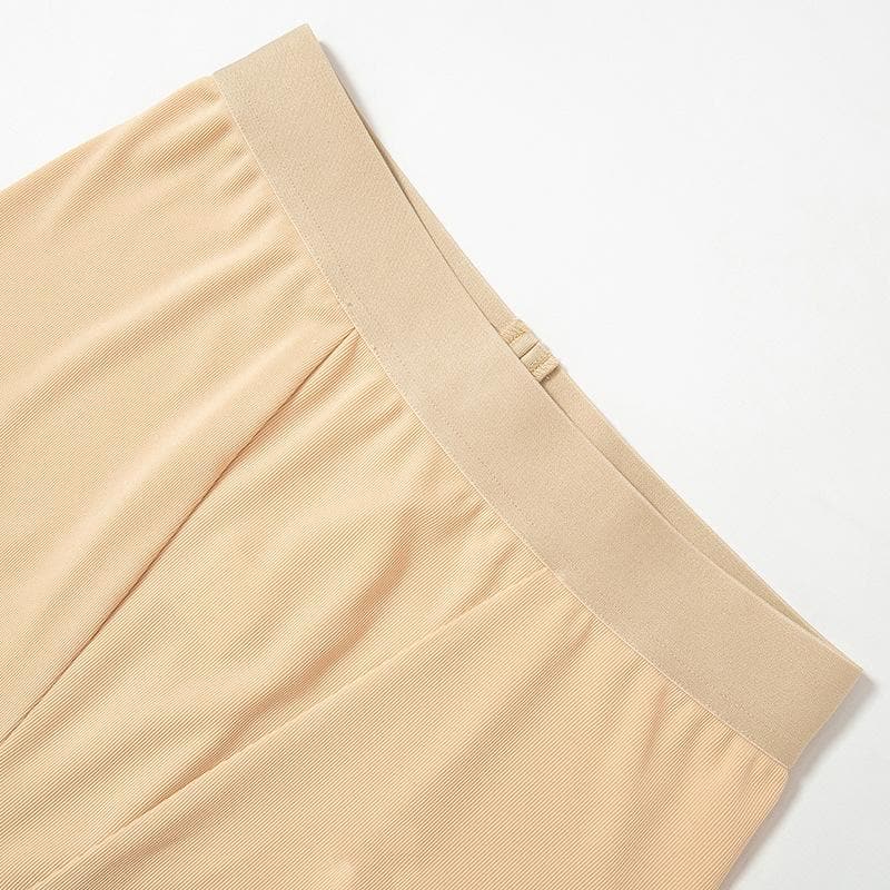 Cozy Fall Vibes: Women's Ribbed Knit Short Sleeve Top & Biker Shorts Set | Nude Athleisure Lounge Wear