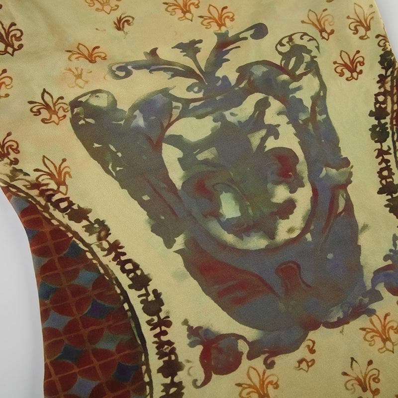 Renaissance Tapestry Print Cami Maxi Dress - Effortless Fall Style