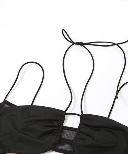 Bold Black Mesh Panel Cutout Halter Jumpsuit - Your Ultimate Fall Night Out Statement