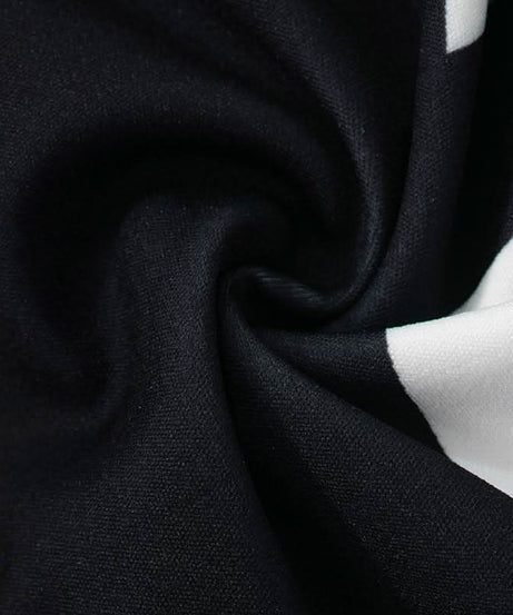 Women's Fall Athleisure Black & White Tracksuit Set | Zip-Up Crop Jacket & Wide Leg Pants