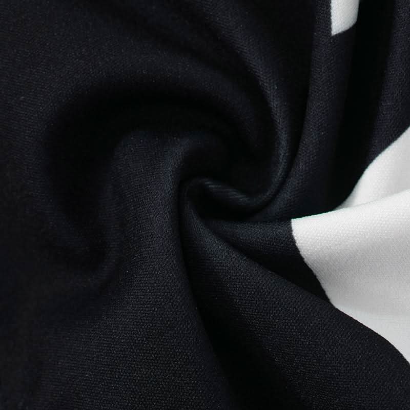 Women's Fall Athleisure Black & White Tracksuit Set | Zip-Up Crop Jacket & Wide Leg Pants