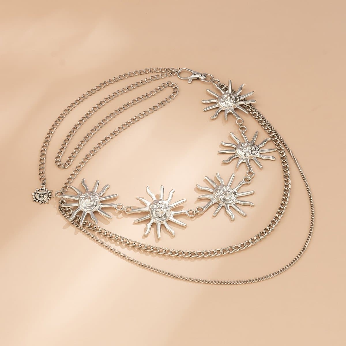 Boho Golden Sun Layered Waist Chain for Women | Celestial Body Jewelry