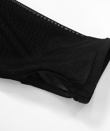 Sleek Ruched Sweetheart Mesh Long Sleeve Top with Thumbholes – Your Fall 2025 Style Essential