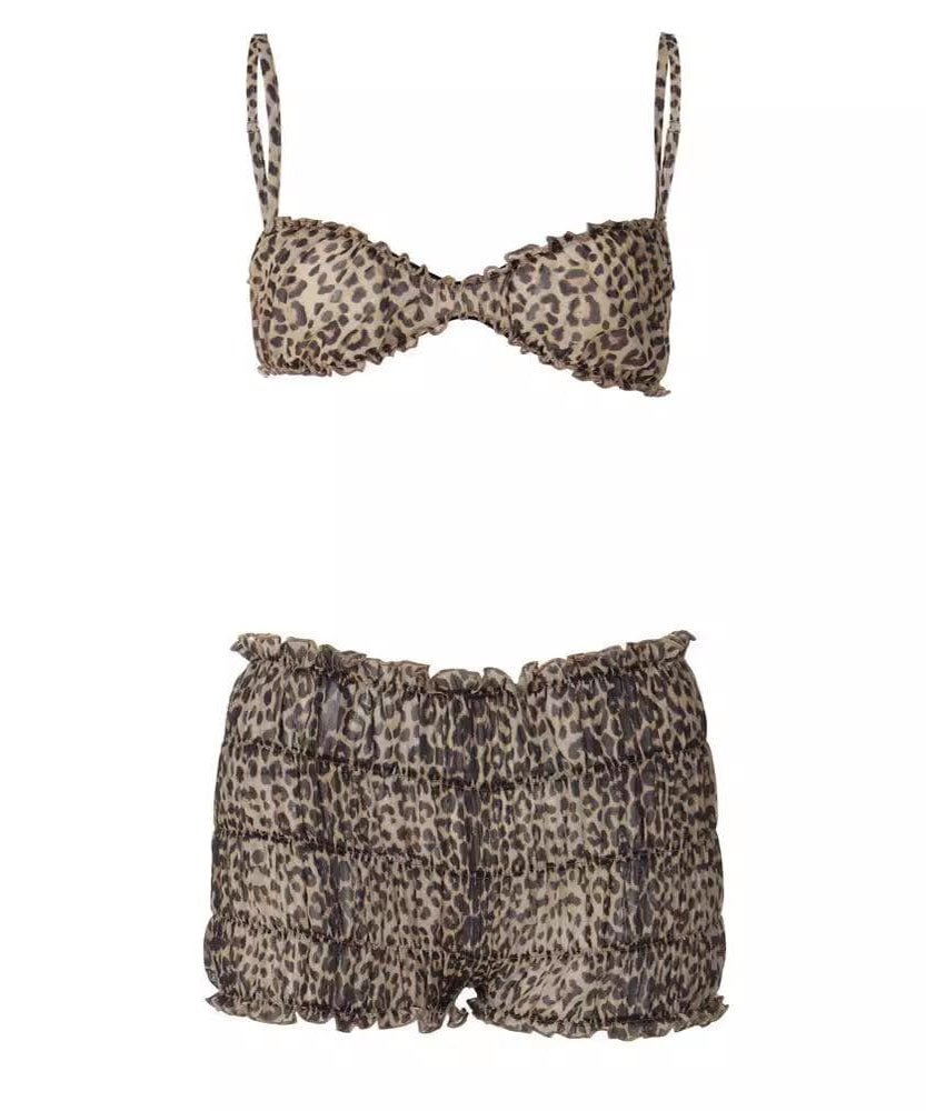 Wild Instincts Leopard Print Cami & Ruffle Shorts Set - Fall Getaway & Luxe Loungewear