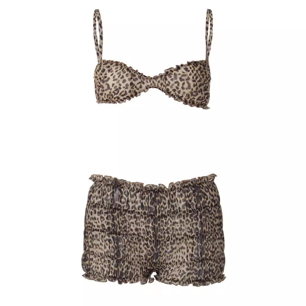 Wild Instincts Leopard Print Cami & Ruffle Shorts Set - Fall Getaway & Luxe Loungewear