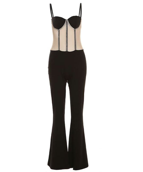 The Dazzling Illusion Mesh Corset Jumpsuit – Your Go-To for Fall & Holiday Parties