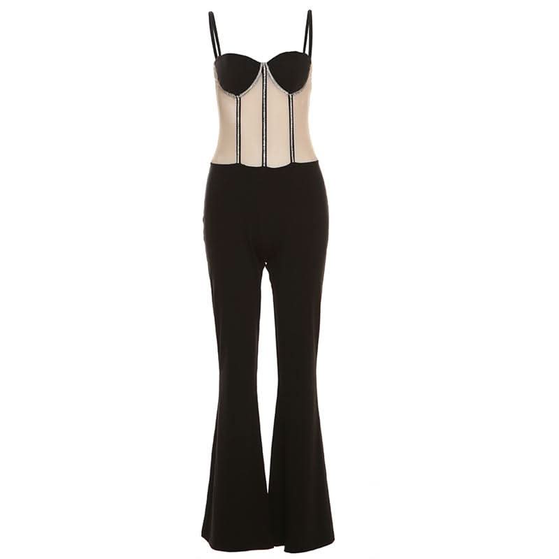 The Dazzling Illusion Mesh Corset Jumpsuit – Your Go-To for Fall & Holiday Parties