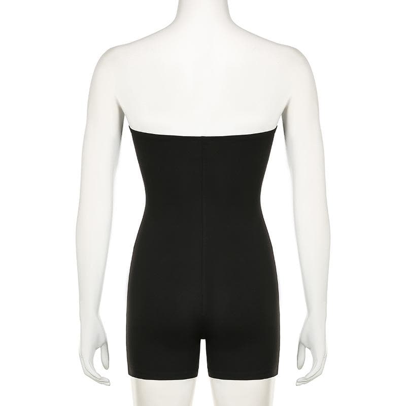 Slay the Scene: Edgy Dragon Print Strapless Romper - Your Ultimate Fall & Halloween Party Statement