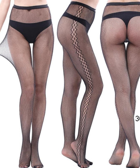 Fall & Holiday Glam: High-Waist Patterned & Fishnet Tights Collection - 12 Chic Styles