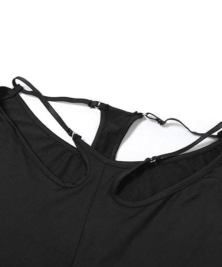 Electrify Your Fall Nights: Daring Cut-Out Halter Crop & Flared Pant Set – Perfect for Halloween & Parties