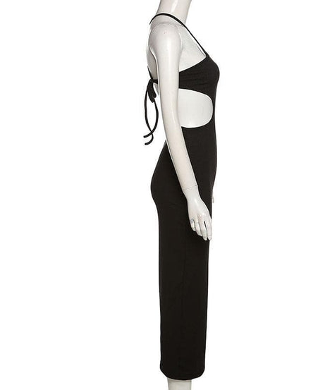 Sleek Halter Cutout Ribbed Midi Dress - Your Essential Fall & Holiday Party Statement