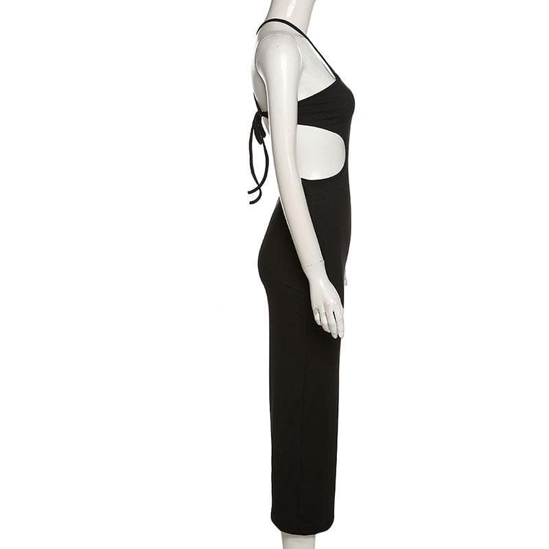Sleek Halter Cutout Ribbed Midi Dress - Your Essential Fall & Holiday Party Statement