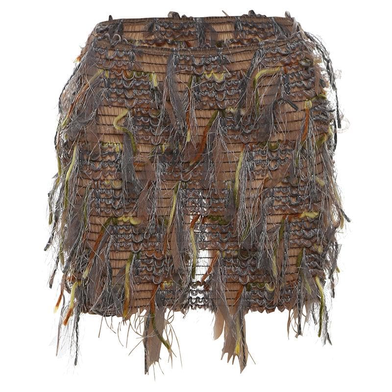 Vibrant Fringe Mini Skirt | Stand Out Textured Tassel Style for Fall Parties
