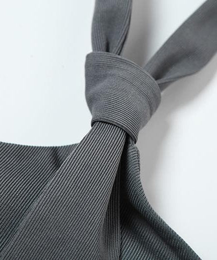 Autumn Allure: Chic Off-Shoulder Halter Ruched Long Sleeve Crop Top - Your Fall Fashion Must-Have