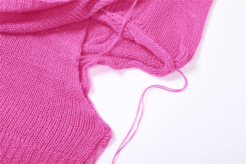 Edgy Knit Sleeveless Hooded Crop Top for Fall – Chic Streetwear Essential