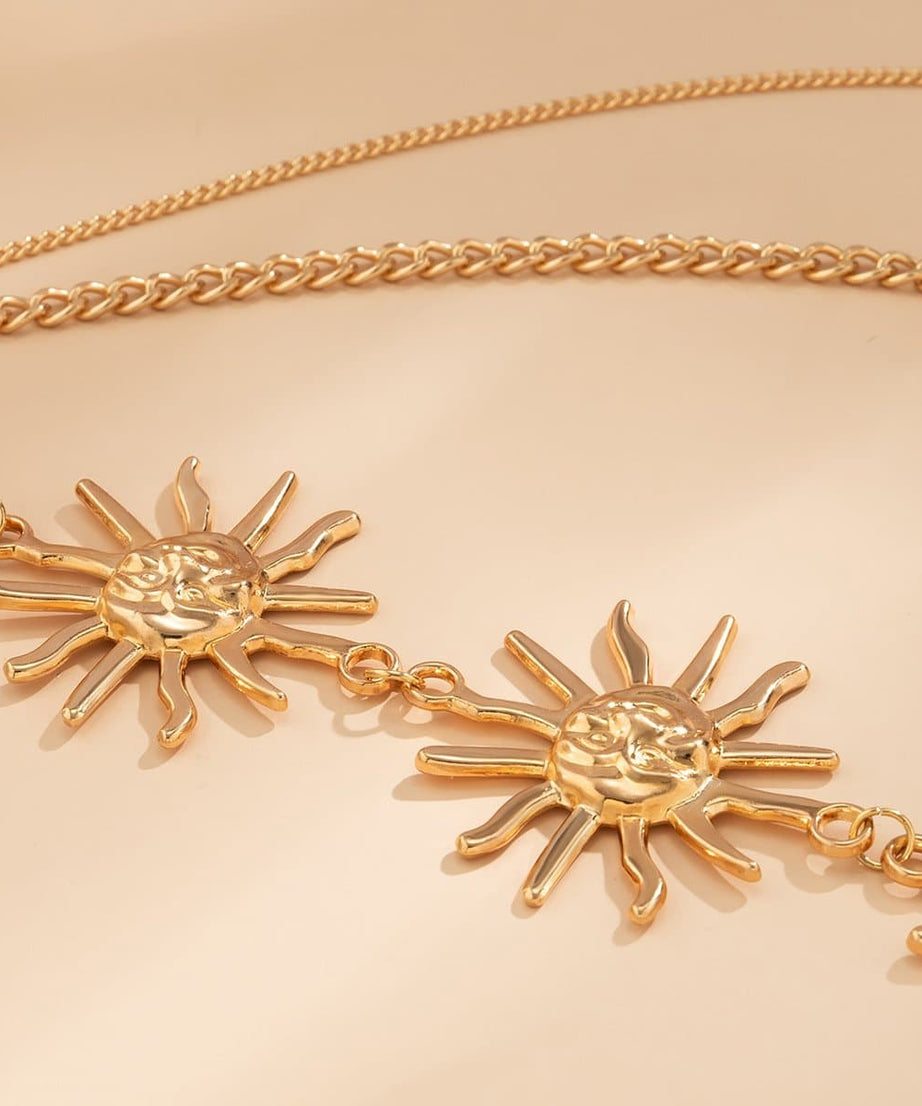 Boho Golden Sun Layered Waist Chain for Women | Celestial Body Jewelry