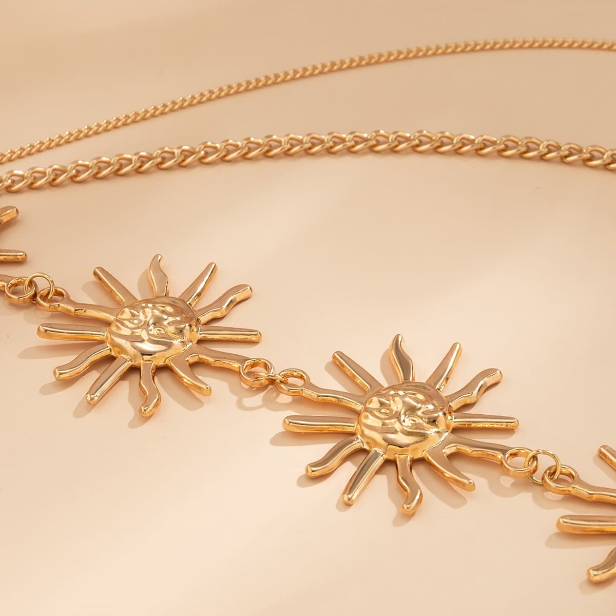 Boho Golden Sun Layered Waist Chain for Women | Celestial Body Jewelry