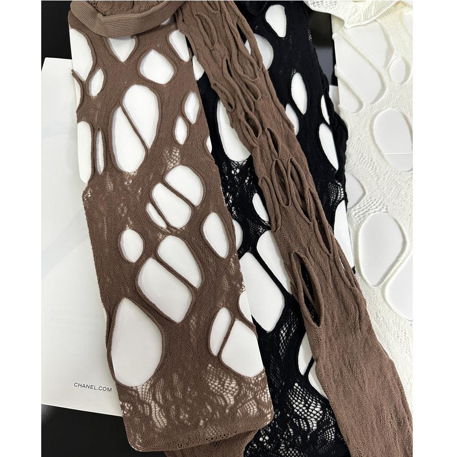 Edgy Gothcore Distressed Lace Tights | Perfect for Halloween & Fall Fashion