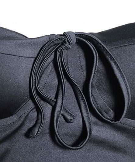 Sparkle & Slay: Black Ruched Mini Dress with Sheer Glitter Statement Sleeves