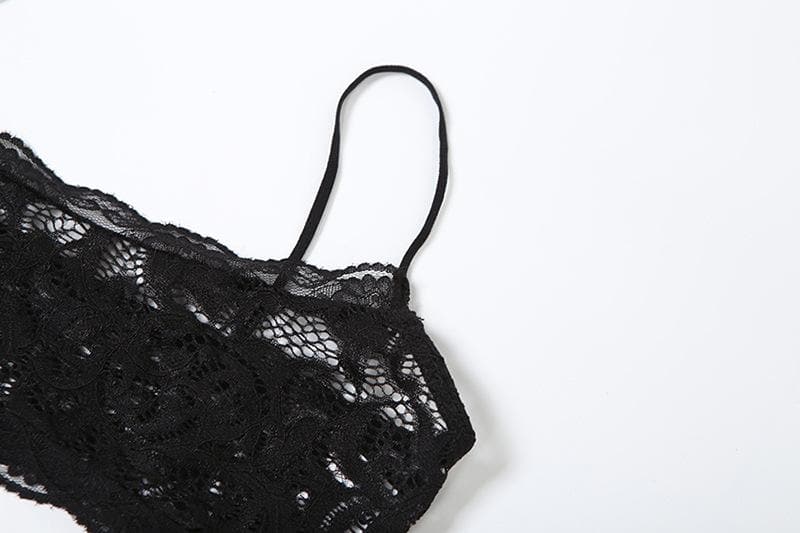 Bewitching Black Lace Sheer Maxi Set: Cami Crop Top & Skirt – Daring Style for Fall Nights & Holiday Glam