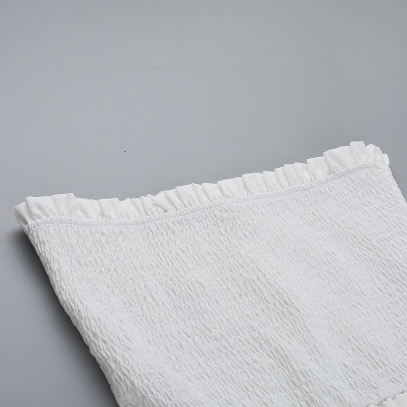 White Smocked Ruffle Tube Mini Dress - Your Fall Getaway & Resort Wear Essential