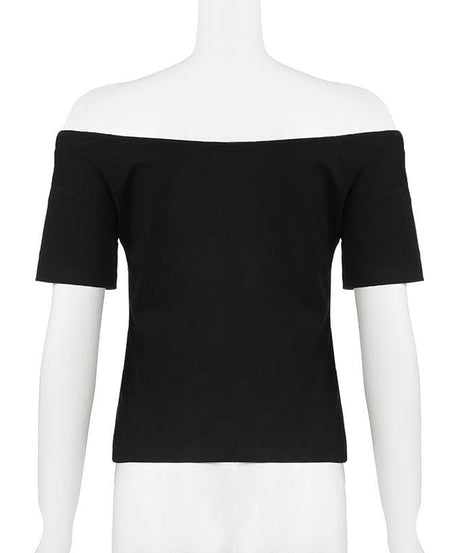 Such Cute 3 Fun Off Off-Shoulder Graphic Top - Trendy Black Fall Tee for Women