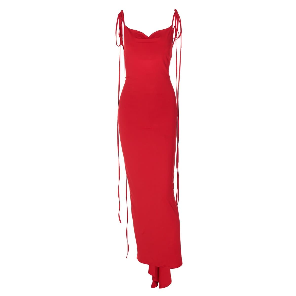 The Scarlet Rose Self-Tie Open Back Maxi Gown - Fall & Holiday Gala Ready