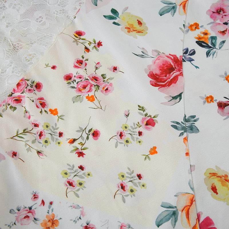 Romantic Floral Lace Cami Mini Dress - Asymmetrical Hem & Resort Ready Style