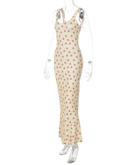 Chic Vintage Rose Floral Maxi Slip Dress - Fall Ready Style