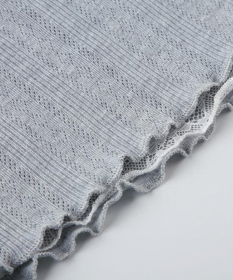 Y2K Coquette Ribbed Long Sleeve Crop Top - Autumn Lace Trim & Bow Accent Tee