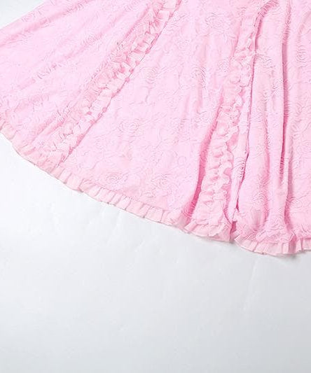 Romantic Blush Pink Lace Mermaid Maxi Dress with Chic Velvet Bow - Your Statement Piece for Fall & Holiday Events