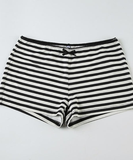 Effortlessly Stylish Striped Pajama & Loungewear Set - Women's Comfy Cap Sleeve Top & Shorts for Cozy Fall Nights
