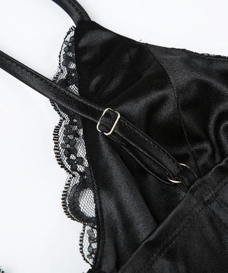 Alluring Black Lace & Satin Mini Dress - Your Perfect Halloween Party & Fall Night Out Look