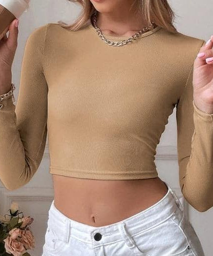 Fall's Must-Have: Knotted Backless Ribbed Long Sleeve Crop Top | Chic Going Out Style