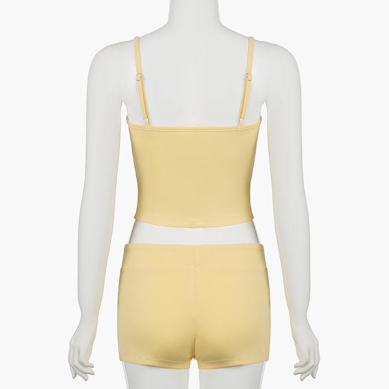 Y2K Cherry 'See You Later' Cami & Shorts Set - Comfy Loungewear for Cozy Fall Nights