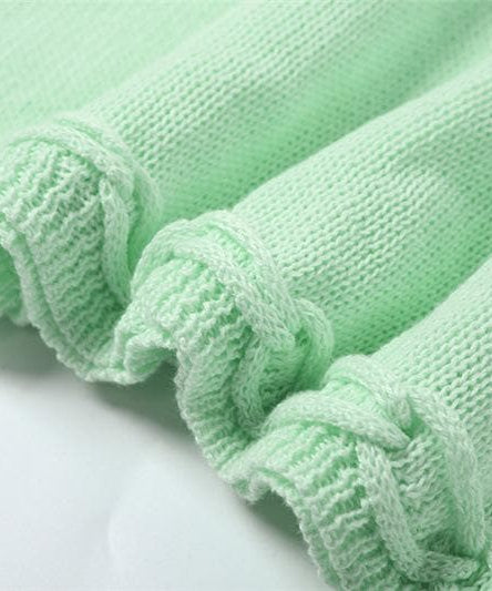 Chic Sage Green Knitted Mini Dress - Tie Strap Ruffle Bodycon for Fall Parties & Getaways