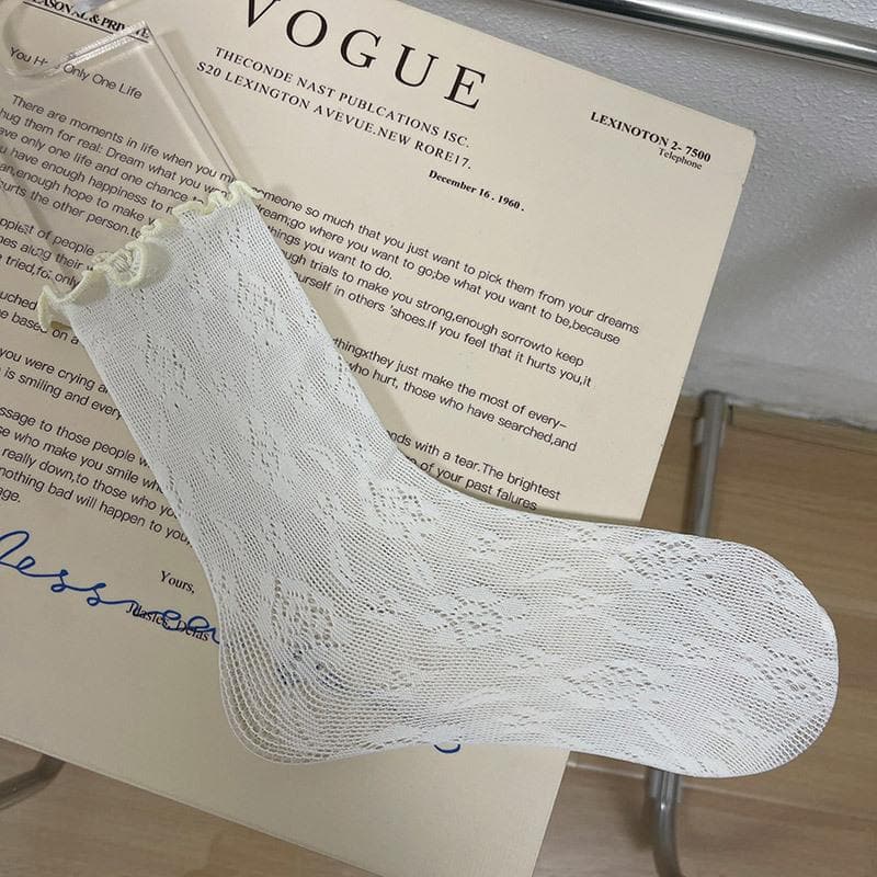 Delicate Coquette Ruffle Lace Ankle Socks - Your Fall & Holiday Style Essential