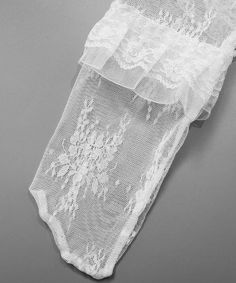 Spellbinding Gothic Lace Ruffle Thigh-High Stockings - Halloween & Dark Romance Essential