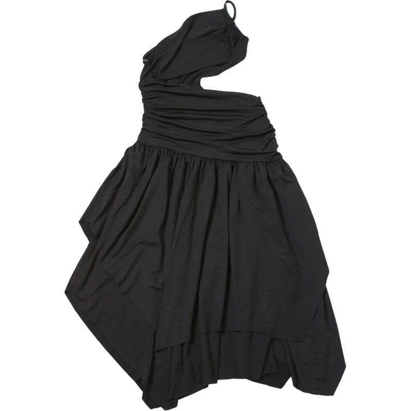 Elevated Elegance: One-Shoulder Ruched Cutout Midi Dress – Fall Party & Evening Wear