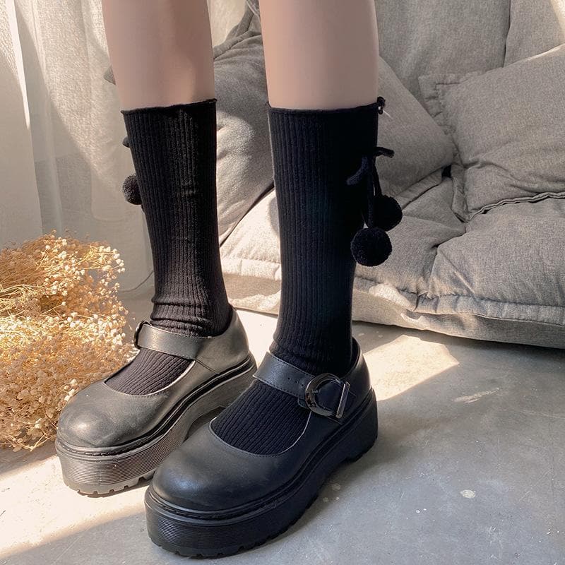Sweet Cherry Ruffle Knee-High Socks - Cozy & Cute Fall Fashion Staple