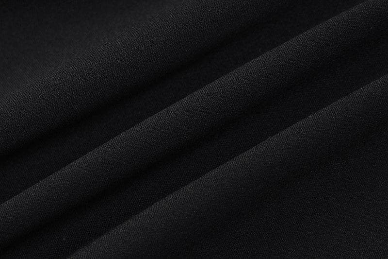 Chic Black Bodycon Maxi Dress | Adjustable Lace-Up Slit & Open Back | Long Sleeve Fall & Holiday Party Ready