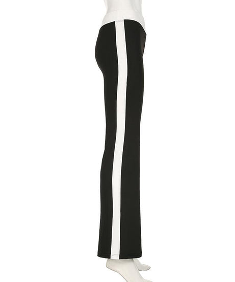 Chic V-Waist Flare Leggings for Women | High-Rise Black Yoga Pants for Fall